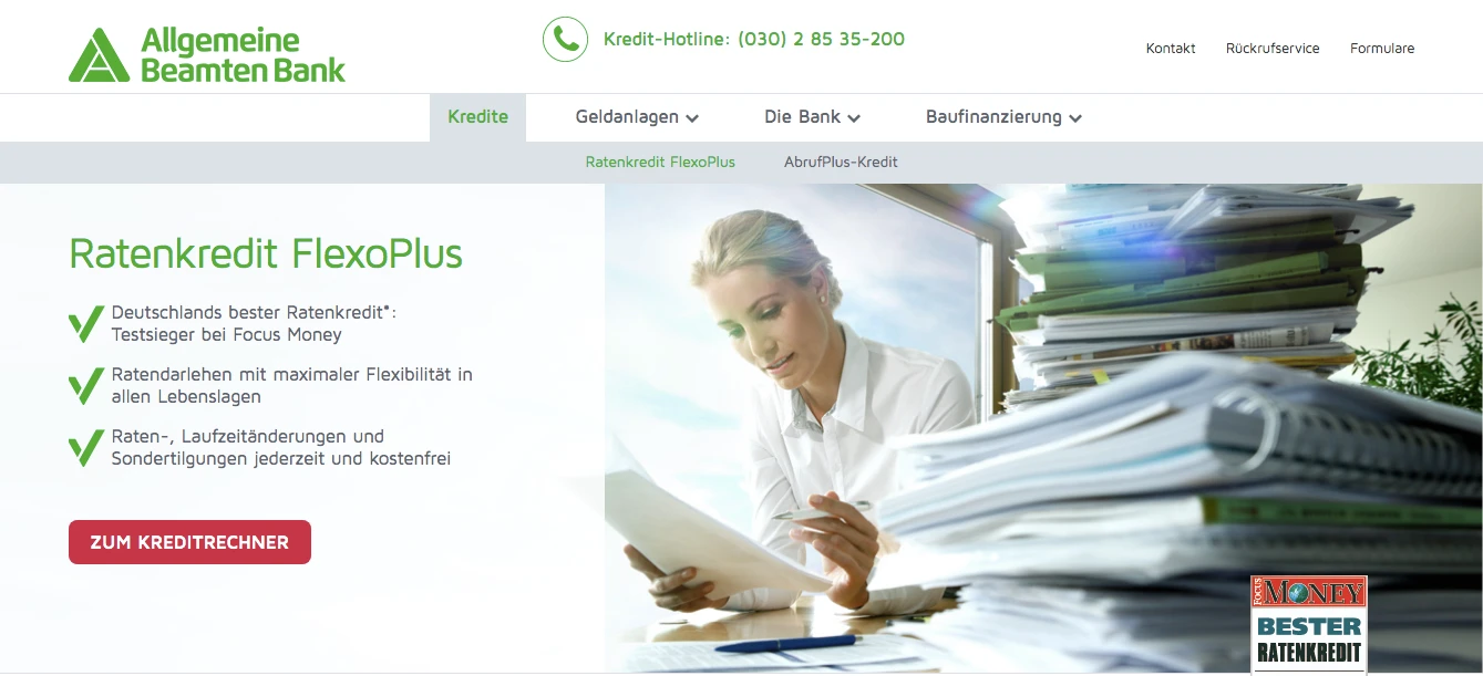 ABK Bank Kreditantrag Schritt 1