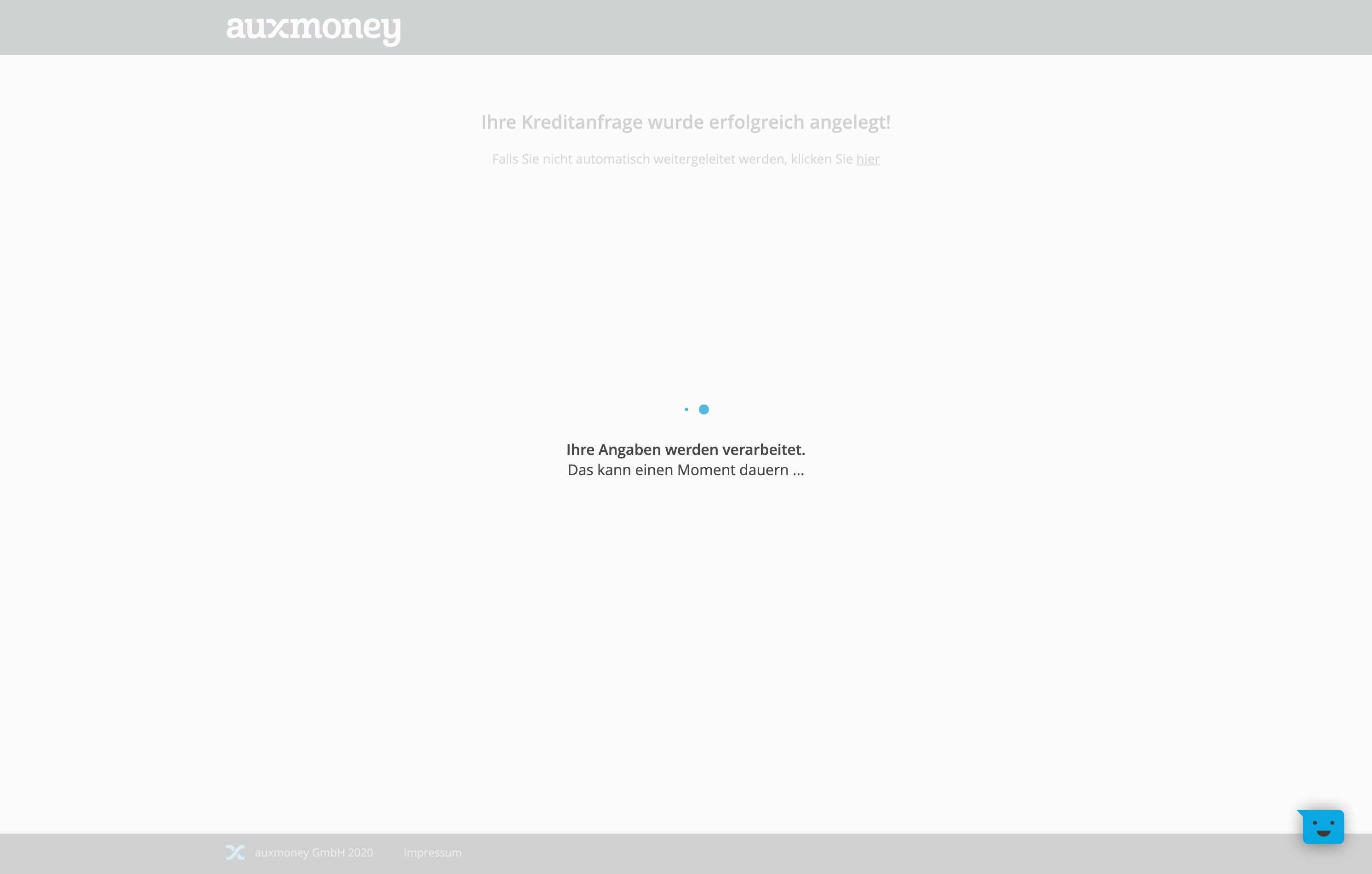 Auxmoney prüft im Hintergrund die eingetragenen Daten. 