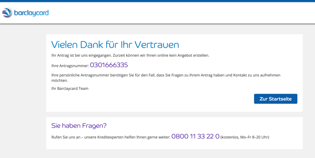 Unsere Anfrage wurde aufgrund unserer Test-Daten leider gestoppt.