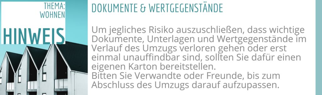 Tipp: Dokumenten und Wertgegenstände sichern