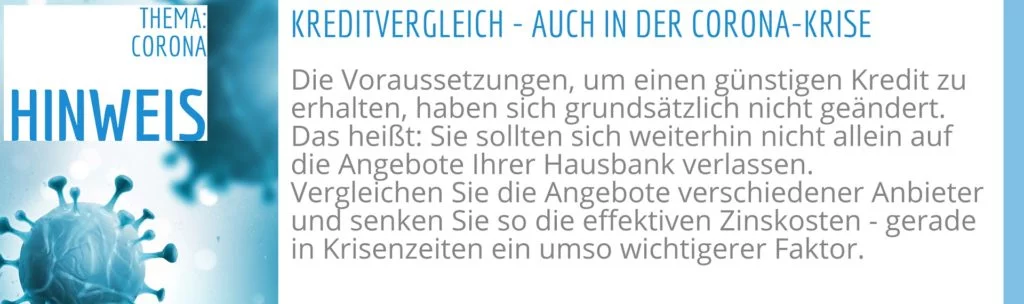 Gerade währen der aktuellen Situation ist ein Kreditvergleich noch wichtiger, da nicht mehr jede Bank finanziert.