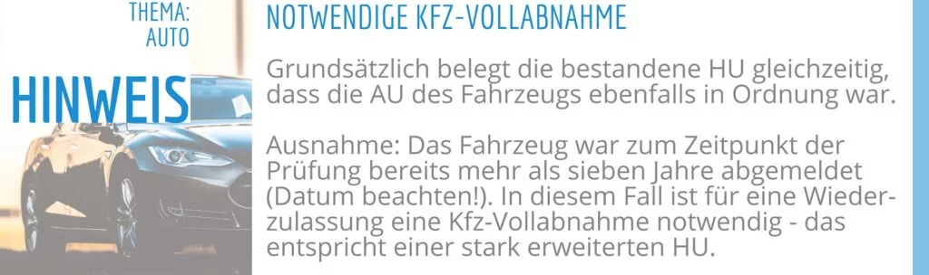 Notwendige KfZ Vollabnahme