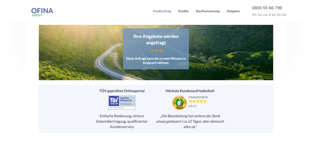 Es werden nun Banken mit Ihren persönlichen Daten angefragt.
