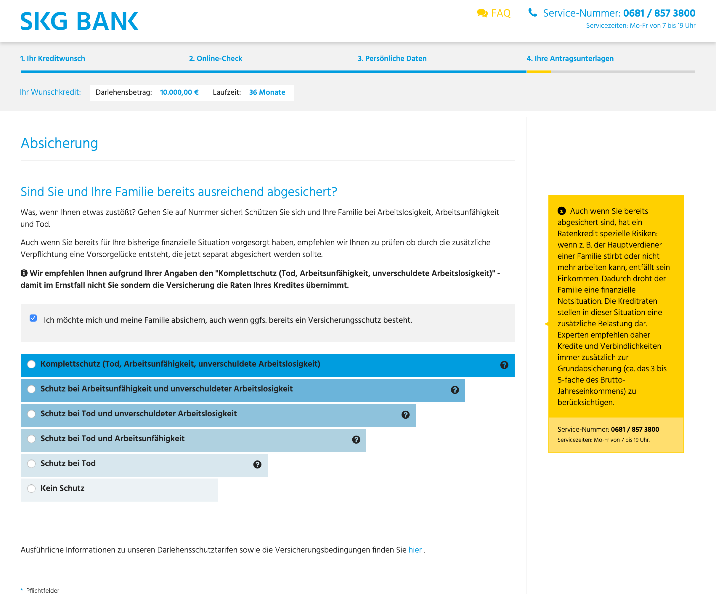 Wollen Sie eine Restschuldversicherung? Diese können Sie direkt hier abschließen