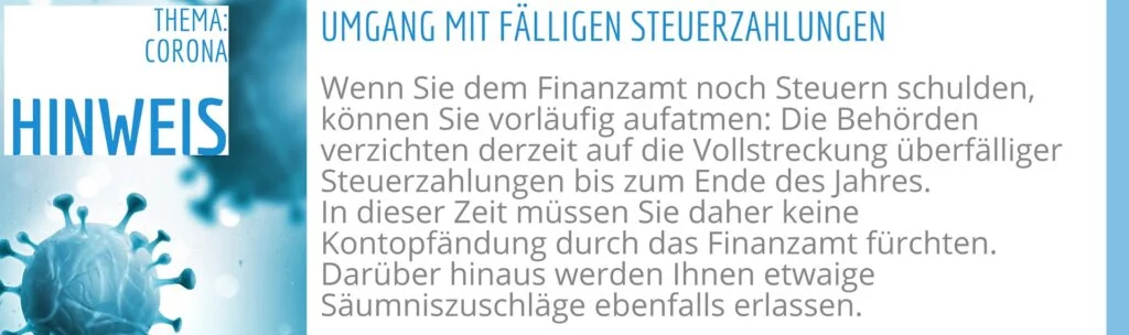 Umgang mit fälligen Steuerzahlungen