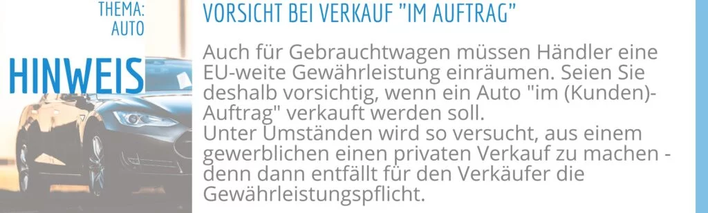 Vorsicht vor Verkauf "im Auftrag"